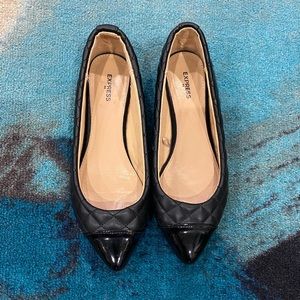 Express Black Quilted Pointed Flats